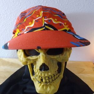 Deadstock Vintage 90s Wendy's Abstract Paint Strokes Snap Back Hat